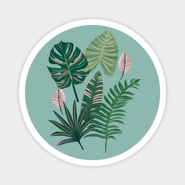 Aztec Jungle Leaves Magnet by tangerinetane